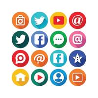 Social Media Icon Set Collection for Websites and Mobile Applications vector