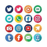 Social Media Icon Set Collection for Websites and Mobile Applications vector