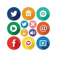 Social Media Icon Set Collection for Websites and Mobile Applications vector
