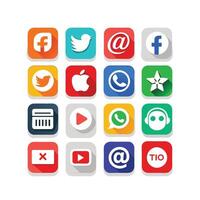 Social Media Icon Set Collection for Websites and Mobile Applications vector