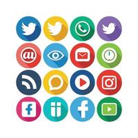 Social Media Icon Set Collection for Websites and Mobile Applications vector