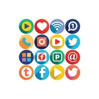 Social Media Icon Set Collection for Websites and Mobile Applications vector