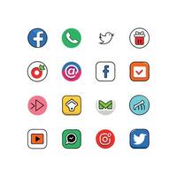 Social Media Icon Set Collection for Websites and Mobile Applications vector