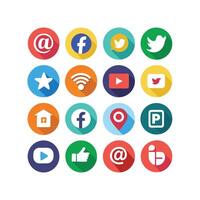 Social Media Icon Set Collection for Websites and Mobile Applications vector