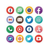 Social Media Icon Set Collection for Websites and Mobile Applications vector