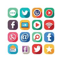 Social Media Icon Set Collection for Websites and Mobile Applications vector