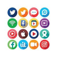 Social Media Icon Set Collection for Websites and Mobile Applications vector