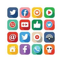 Social Media Icon Set Collection for Websites and Mobile Applications vector