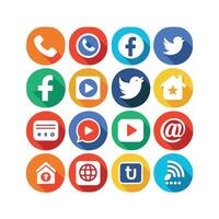 Social Media Icon Set Collection for Websites and Mobile Applications vector