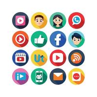 Social Media Icon Set Collection for Websites and Mobile Applications vector