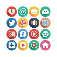 Social Media Icon Set Collection for Websites and Mobile Applications vector