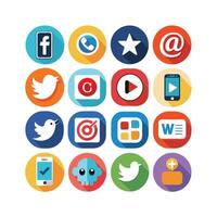 Social Media Icon Set Collection for Websites and Mobile Applications vector