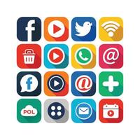 Social Media Icon Set Collection for Websites and Mobile Applications vector