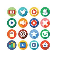 Social Media Icon Set Collection for Websites and Mobile Applications vector