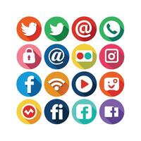Social Media Icon Set Collection for Websites and Mobile Applications vector