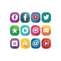 Social Media Icon Set Collection for Websites and Mobile Applications vector