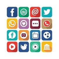 Social Media Icon Set Collection for Websites and Mobile Applications vector