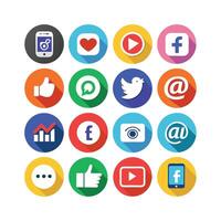 Social Media Icon Set Collection for Websites and Mobile Applications vector
