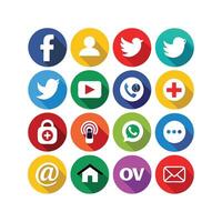 Social Media Icon Set Collection for Websites and Mobile Applications vector