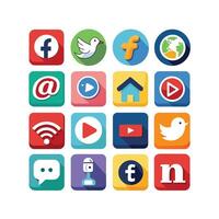 Social Media Icon Set Collection for Websites and Mobile Applications vector