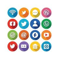 Social Media Icon Set Collection for Websites and Mobile Applications vector