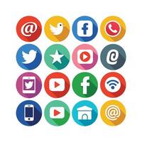 Social Media Icon Set Collection for Websites and Mobile Applications vector