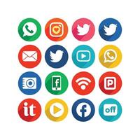 Social Media Icon Set Collection for Websites and Mobile Applications vector