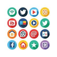 Social Media Icon Set Collection for Websites and Mobile Applications vector