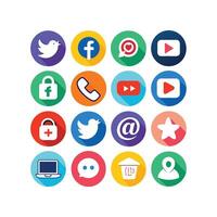 Social Media Icon Set Collection for Websites and Mobile Applications vector