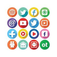 Social Media Icon Set Collection for Websites and Mobile Applications vector