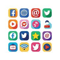 Social Media Icon Set Collection for Websites and Mobile Applications vector