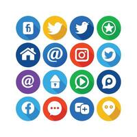 Social Media Icon Set Collection for Websites and Mobile Applications vector