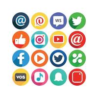Social Media Icon Set Collection for Websites and Mobile Applications vector