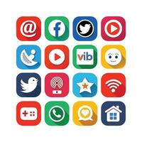 Social Media Icon Set Collection for Websites and Mobile Applications vector