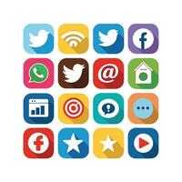 Social Media Icon Set Collection for Websites and Mobile Applications vector