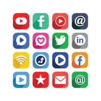 Social Media Icon Set Collection for Websites and Mobile Applications vector