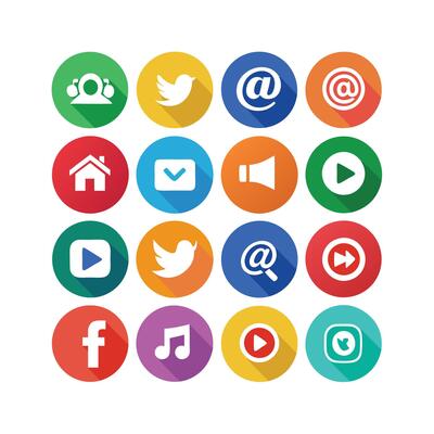 Social Media Icon Set Collection for Websites and Mobile Applications