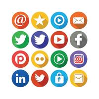 Social Media Icon Set Collection for Websites and Mobile Applications vector
