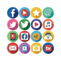 Social Media Icon Set Collection for Websites and Mobile Applications vector