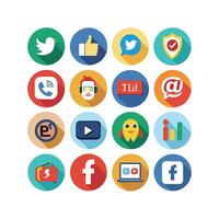 Social Media Icon Set Collection for Websites and Mobile Applications vector