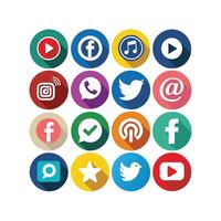 Social Media Icon Set Collection for Websites and Mobile Applications vector