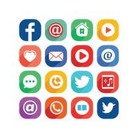 Social Media Icon Set Collection for Websites and Mobile Applications vector