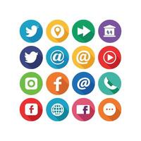 Social Media Icon Set Collection for Websites and Mobile Applications vector