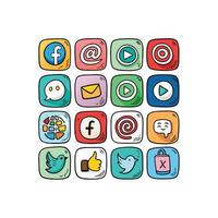 Social Media Icon Set Collection for Websites and Mobile Applications vector