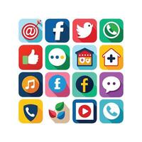 Social Media Icon Set Collection for Websites and Mobile Applications vector