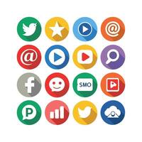 Social Media Icon Set Collection for Websites and Mobile Applications vector
