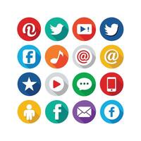 Social Media Icon Set Collection for Websites and Mobile Applications vector