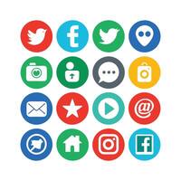 Social Media Icon Set Collection for Websites and Mobile Applications vector