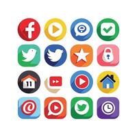 Social Media Icon Set Collection for Websites and Mobile Applications vector