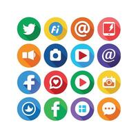 Social Media Icon Set Collection for Websites and Mobile Applications vector